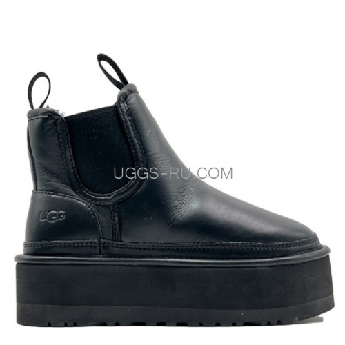 UGG Chelsea Platform Black Leather