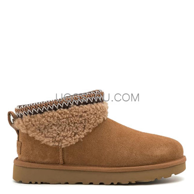Ultra Mini Maxi Curly Boot Chestnut