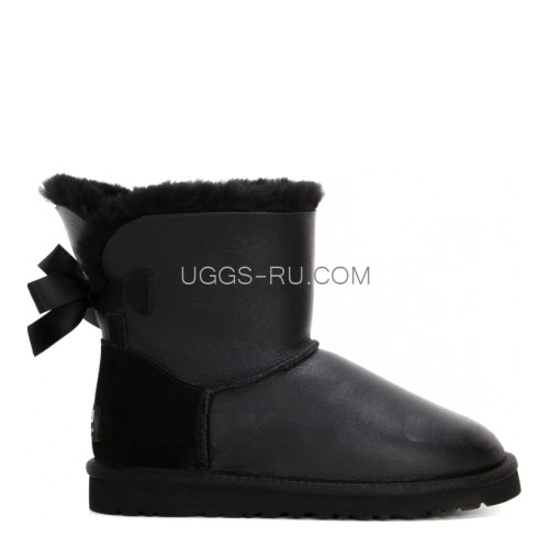 UGG Mini Bailey Bow Metallic Black