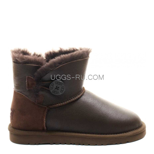 UGG Bailey Button Mini Metallic Chocolate