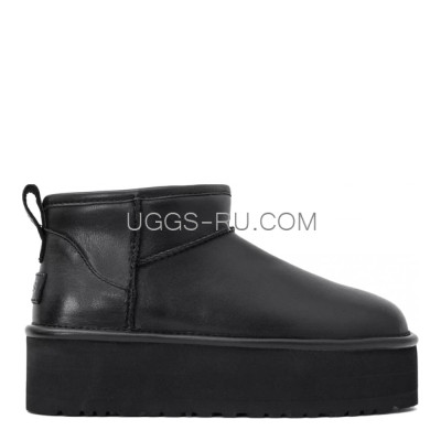 Classic Ultra Mini Platform Leather Black
