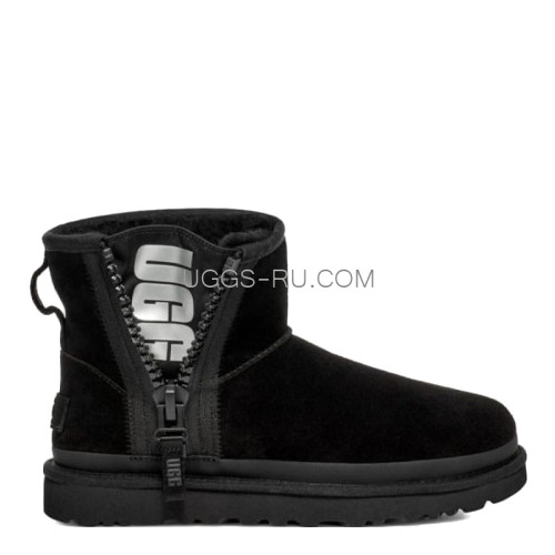UGG Mini Zipper Tape Logo Black