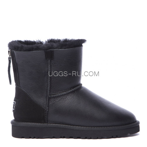 UGG Classic Mini Zip Metallic Black