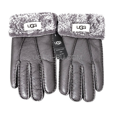Перчатки UGG кожаные Grey Fur