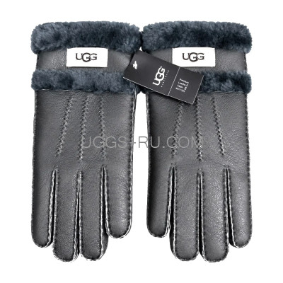 Перчатки UGG кожаные Grey Slate
