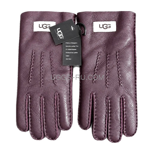 Перчатки UGG кожаные Plum