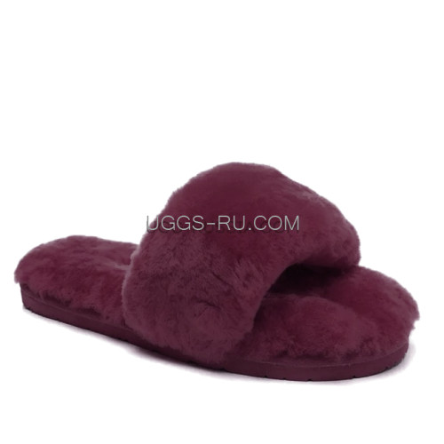 Fluff Slide Slippers Bordo