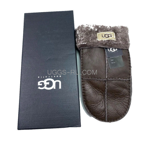 Варежки UGG кожаные Chocolate