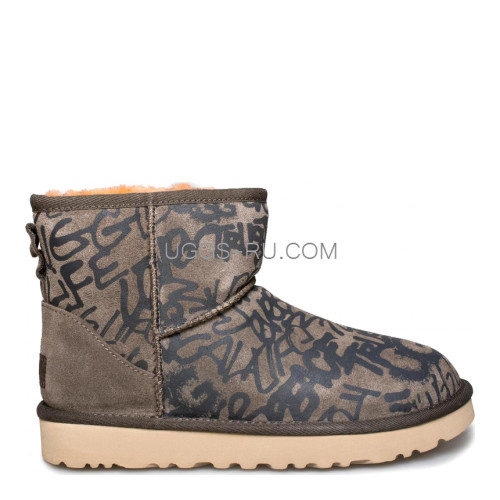 UGG Classic Mini Graffiti Slate