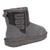 UGG Classic Mini Rubber Logo Grey Black UGG Classic Mini Rubber Logo Grey Black