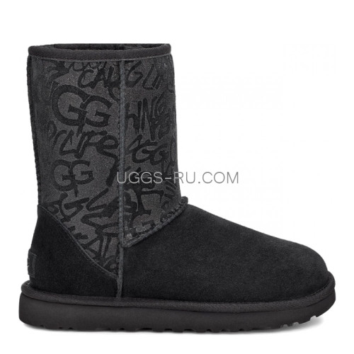 Classic Short Sparkle Graffiti Black