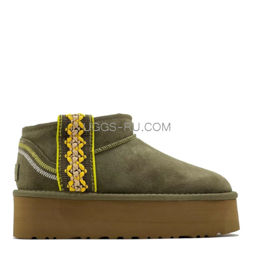 UGG Classic Ultra Mini Braid Platform Burnt Olive