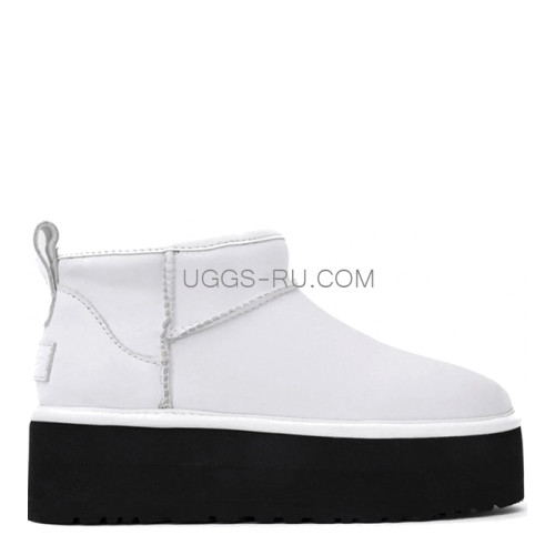 UGG Classic Ultra Mini Platform Leather White