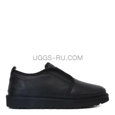Mens Slipper Flex Leather Black