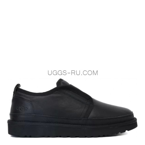 Mens Slipper Flex Leather Black